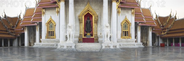 Marble temple, made of Carrara marble, Wat Benchamabopit, back of Ubosot, Buddhist temple in the