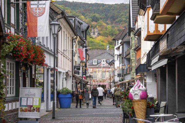 The old town of Ahrweiler, Ahrhutstraße, renovated, restored, partly rebuilt after the flood in the