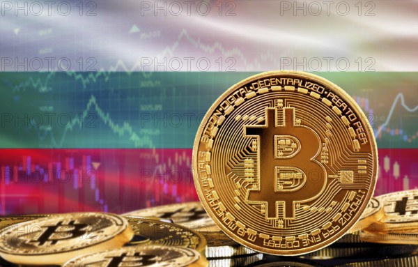 Investors in cryptocurrency and Blockchain Technology in Bulgaria, Concept. Bitcoin with Bulgaria