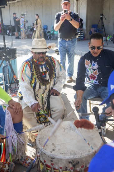 Detroit, Michigan USA - 13 October 2025 - On Indigenous People's Day, Native American tribes held a
