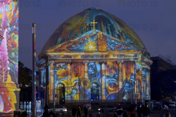 Bebelplatz, St. Hedwig's Cathedral, 21st BERLIN FESTIVAL OF LIGHTS, motto Let's Shine Together,