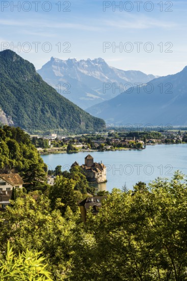 Château de Chillon, Chillon Castle, near Montreux, Lake Geneva, Lac Léman, Canton of Vaud,