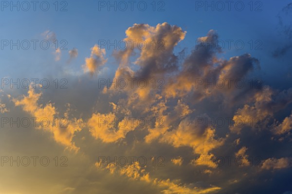 Dramatic clouds in the light of a sunset, colourful and atmospheric, Ararat Province, Armenia