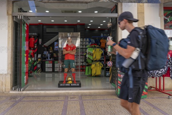 Sports shop, sells merchandise of the Portuguese national football team, various other local
