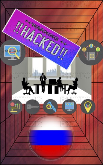 Symbolic image, cyber security, cyber attacks worldwide, computer crime, SMEs unsecured, digital IT