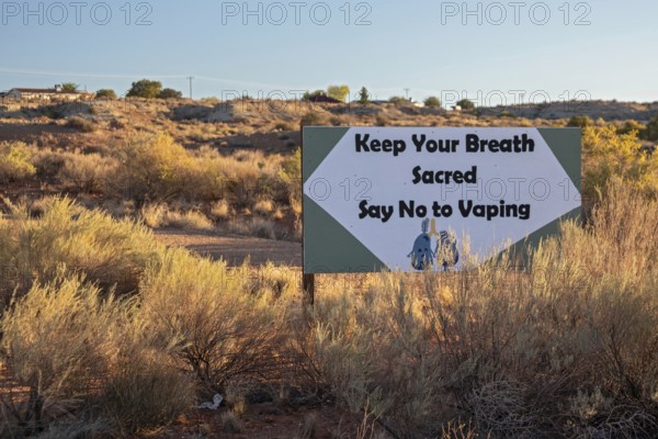 Fredonia, Arizona - A sign on the land of the Kaibab Band of Paiute Indians promotes health by