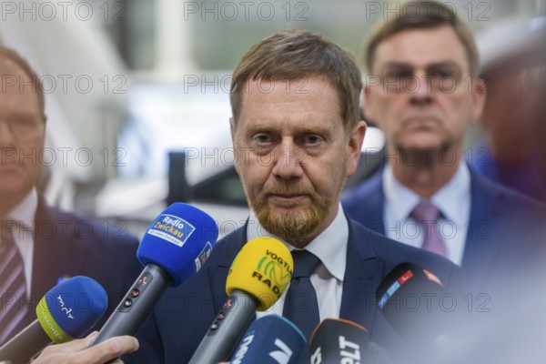 Minister President Michael Kretschmer during his visit to the Volkswagen vehicle plant in Zwickau,