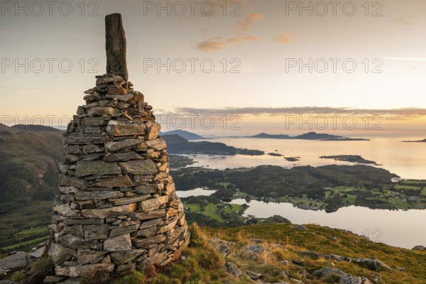 View of the Norwegian coast from the Rørsethornet stone steps, with 3292 steps one of the longest