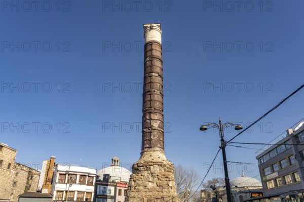 The Roman Column of Constantine Çemberlitas in Fatih, Istanbul, Turkey