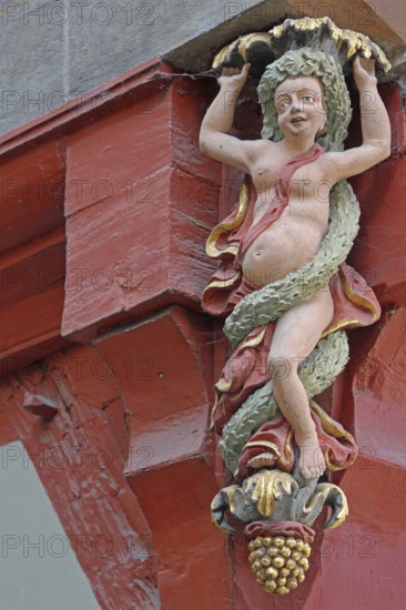 Female naked Bacchante, Roman goddess of wine, Bacchus, mythology, wine culture, wood carving, arts