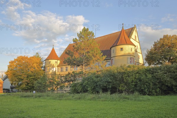 Castle built in 1558, Renaissance, corner towers, autumn atmosphere, Hirrlingen, Baden-Württemberg,