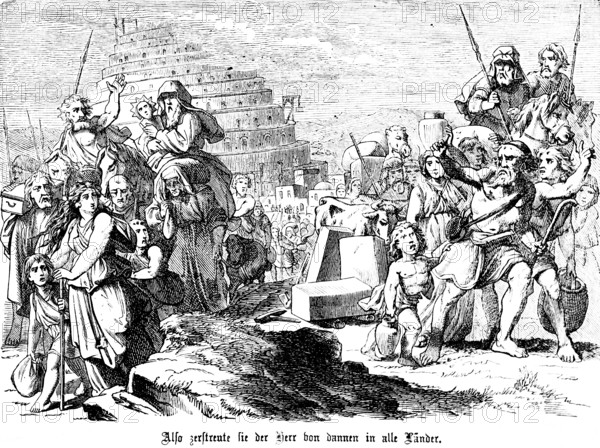 First Book of Moses, Chapter 11, Genesis, Tower of Babel, God drives the builders into all