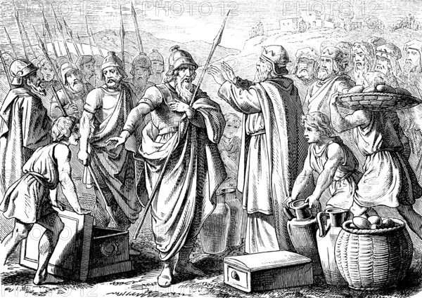 Genesis, chapter 14, Melchisedek, victorious battle at Damascus, king of Salem, blesses Abraham,