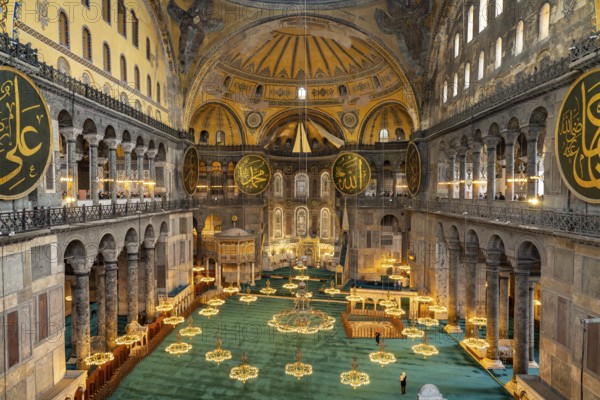 Today's Hagia Sophia mosque or Church of St Sophia, former Byzantine church and museum in Istanbul,