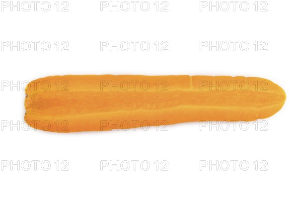Orange Carrot isolated on white background. Top view, close up, flat lay. healthy food, vegetable,
