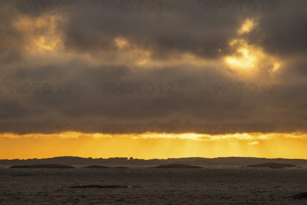 Dramatic evening mood, archipelago, Resö island, Bohuslän, Skagerrak, Sotenäs, Västra Götalands