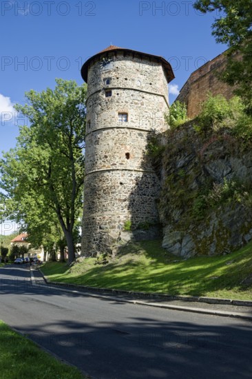 Mill tower, imperial palace of the Staufers in the Romanesque style, castle complex and