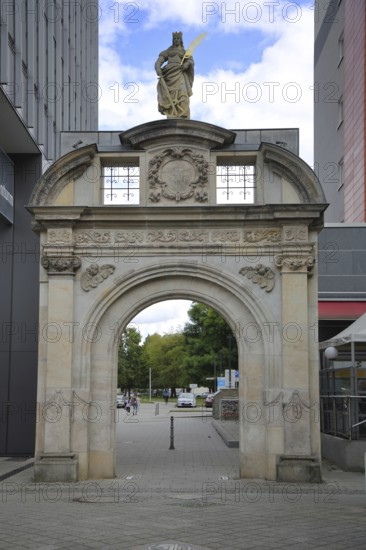St Catherine's Portal built in 1668 with patron saint Catherine of Alexandria, Alexandria, historic