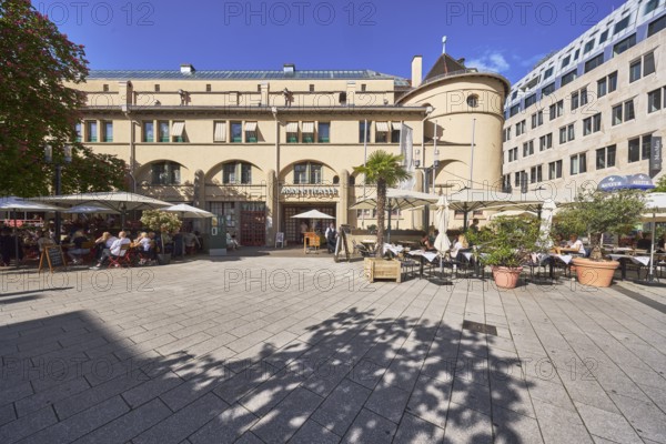 Market hall, historic building, architect Martin Elsaesser, shopping, pedestrian zone, restaurant,