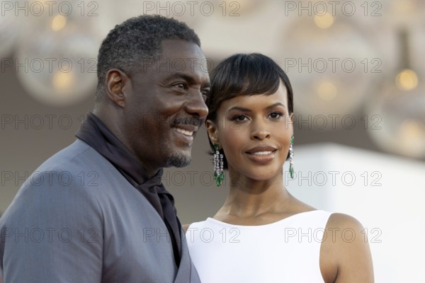 Venice, Italy - 2 September 2025: Idris Elba and Sabrina Dhowre Elba during the red carpet of - A