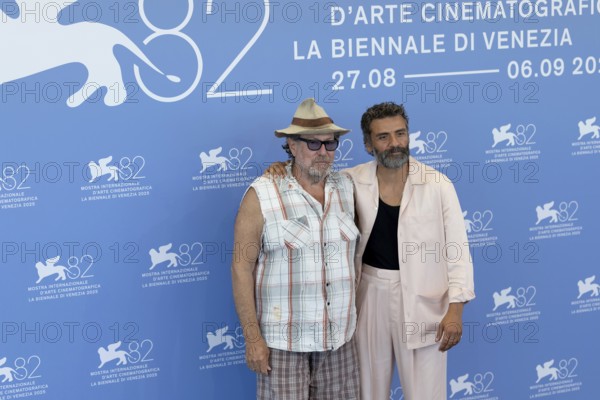 Venice, Italy - 3 September 2025: Julian Schnabel and Oscar Isaac during the Photo Call of - In the