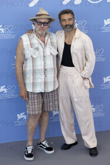 Venice, Italy - 3 September 2025: Julian Schnabel and Oscar Isaac during the Photo Call of - In the