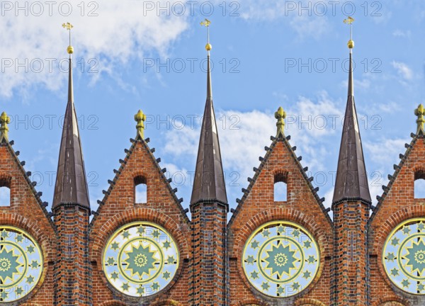Show gable, Town Hall construction start ca. 1300, Secular building, Brick Gothic, Old Market, Old