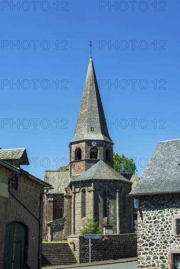 Compains, Saint Georges church, Auvergne Volcanoes Regional Park, Cezallier region, Puy de Dome,