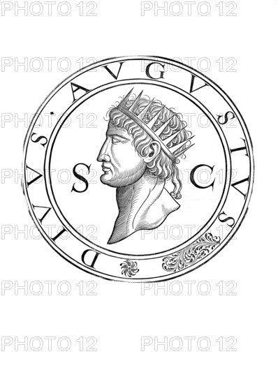 Augustus, Gaius Octavius, (born 23 September 63 BC, died 19 August 14 AD in Nola near Naples) was