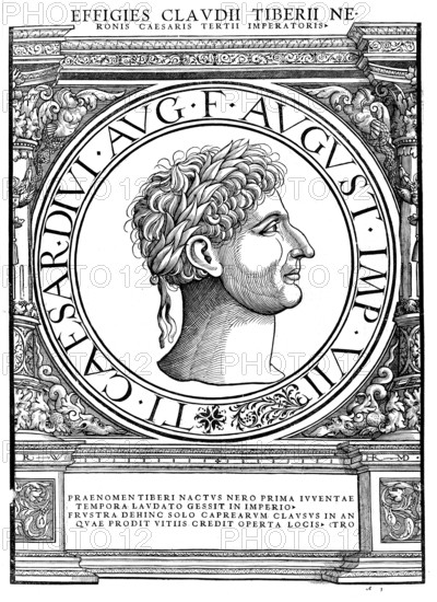 Tiberius Iulius Caesar Augustus, in front of the adoption by Augustus Tiberius Claudius Nero, (born
