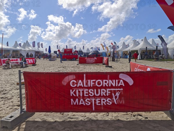California kitesurfing Masters 2025, Kite Village tents with kite equipment for sale, marketplace,