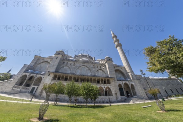 Suleymaniye mosque, a masterpiece of ottoman architecture, basks in the sunlight, showcasing its