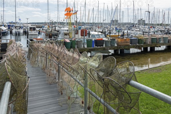 Strander Fischersteg, boat harbour, fishing harbour, marina, fish traps, Strande,