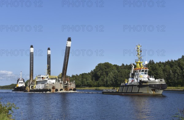 The largest dredger in the world, MAGNON, operates in the Kiel Canal, Kiel Canal,