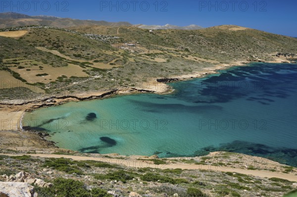 Bay of Vai, Clear turquoise waters meet a secluded sandy beach, Analipsi, Maltezana, Astypalea,