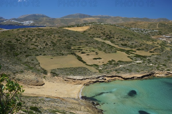 Bay of Vai, An isolated beach in a bay surrounded by green hills, Analipsi, Maltezana, Astypalea,