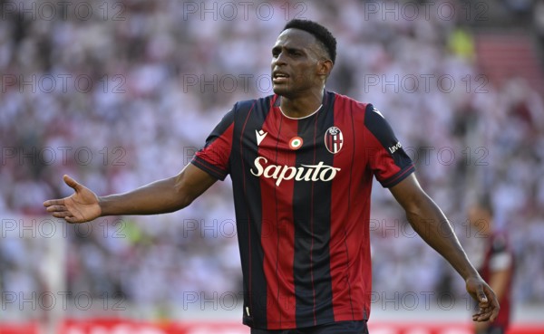 Jhon Lucumi FC Bologna (26) Gesture Gesture Dissatisfied MHPArena, MHP Arena Stuttgart,