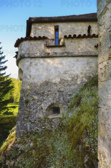 Lichtenstein Castle, fairytale castle of Württemberg, romantic fairytale castle on the eaves of the