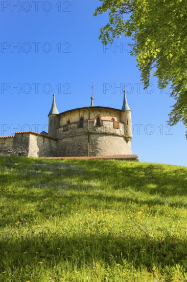 Augustenturm, cannon tower, Lichtenstein Castle, fairytale castle of Württemberg, romantic