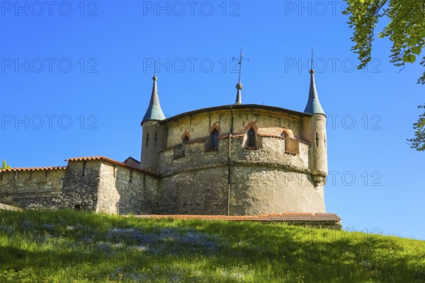 Augustenturm, cannon tower, Lichtenstein Castle, fairytale castle of Württemberg, romantic