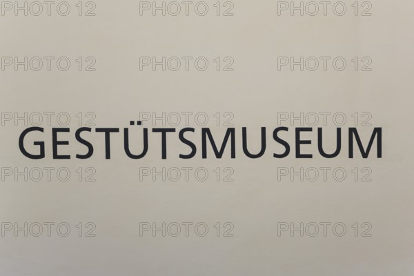 Stud Museum at the Lauterquelle, lettering on the façade, letters, Offenhausen, municipality of