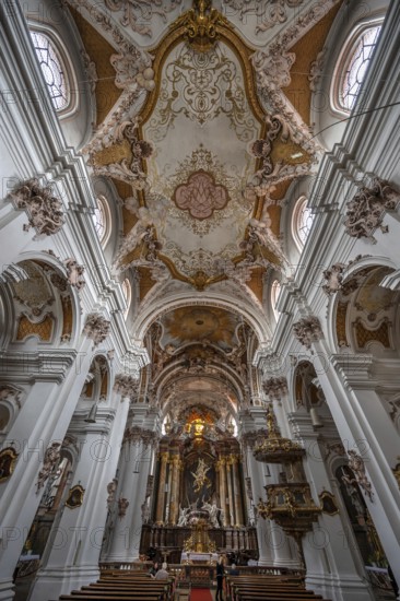 Interior of the abbey church created by the Asam brothers, Assumption of the Virgin Mary, built