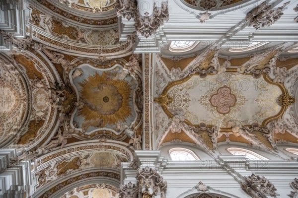 Ceiling vault with frescoes, a work designed by the Asam brothers between 1717 and 1723, Abbey