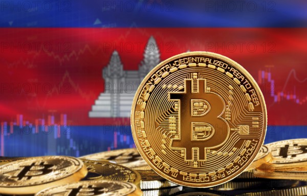 Investors in cryptocurrency and Blockchain Technology in Cambodia, Concept. Bitcoin with Cambodia