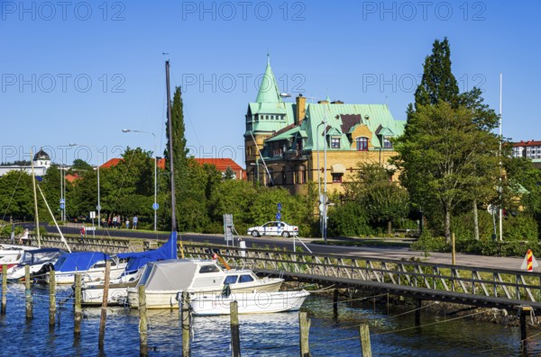 Architectural structures and picturesque maritime ambience at the guest harbour in Uddevalla,