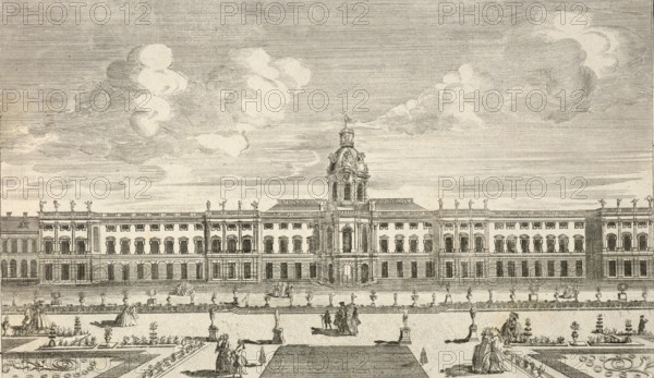 Royal Palace in Charlottenburg, garden side, Germany, around 1880, digitally restored reproduction