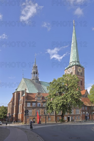Romanesque St Jakobi Church built in 1334, Brick Romanesque, Brick church, Jakobikirche, Koberg,