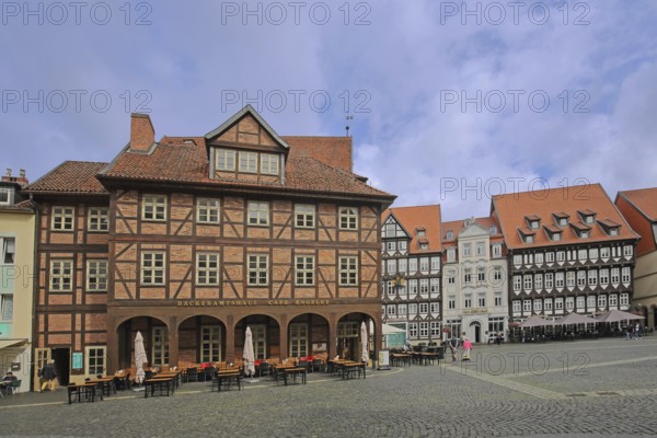 Historic brick house built in 1800, half-timbered houses, brick building, market square,