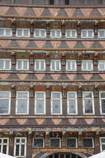 Decorations on the historic bone carver's office house built in 1529, bone carver, office house,