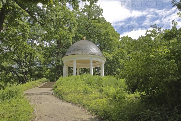 Classicist round youth temple with columns, round temple, pavilion, monopteros, palace garden,